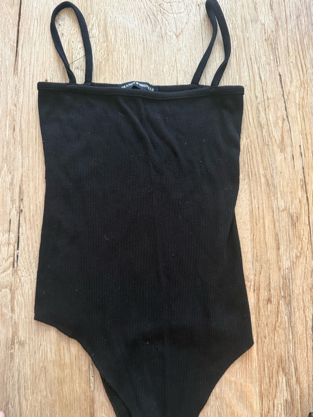 Brandy Melville Black Ribbed Tank Bodysuit